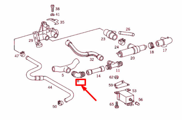 A1199900078 - NEW MB E W210 INTAKE MANIFOLD BOTTOM CONNECTOR A1199900078 ORIGINAL