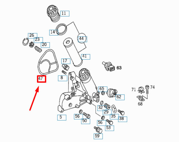 A1202360180 - NEW MERCEDES-BENZ S W140 ENGINE OIL FILTER ADAPTER GASKET A1202360180 ORIGINAL