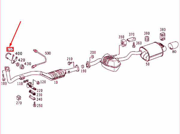 A1244920027 - New MERCEDES-BENZ SLK R170 Exhaust System Tensioning Bracket A1244920027