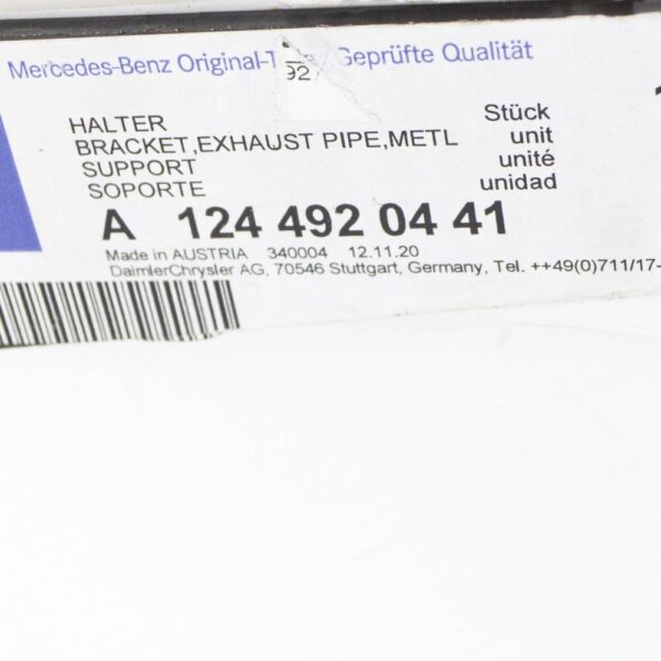 A1244920441 - MB E W124 Front Exhaust Pipe To Transmission Bracket A1244920441 NEW GENUINE