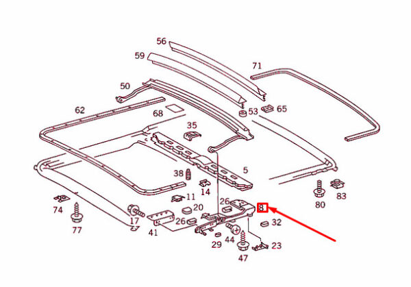 A1267801612 - NEW MERCEDES-BENZ S W126 ROOF RIGHT TRANSPORT BRIGDE ANGLE A1267801612 ORIGINAL