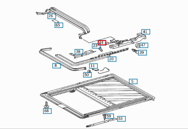 A1267820130 - New Mercedes Benz C W202 Sunroof Lift Bar Sliding Jaw A1267820130 Genuine