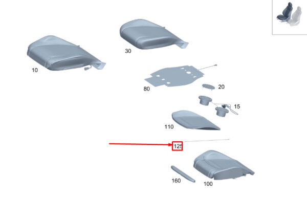 A1269242729 - New MB GLE W167 Front Right Seat Cushion Bracket LHD A1269242729