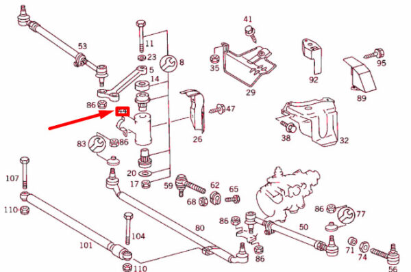 A1294630140 - NEW MERCEDES-BENZ SL R129 STEERING LINKAGE BRACKET A1294630140 ORIGINAL