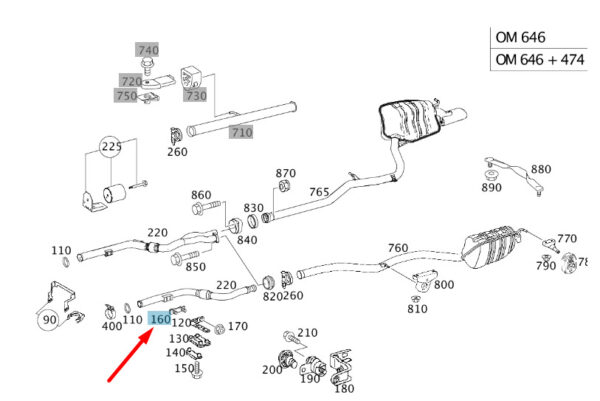 A1294900044 - New MB E W211 Front Exhaust Pipe To Transmission Plate A1294900044