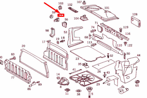 A1296930068 - NEW MERCEDES-BENZ SL R129 LUGGAGE ROOM COVER SLOT A1296930068 ORIGINAL