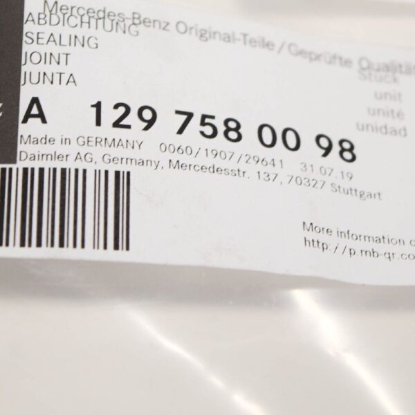 A1297580098 - MB SL R129 Case Raumdec Kel Gasket Gasket A1297580098 New