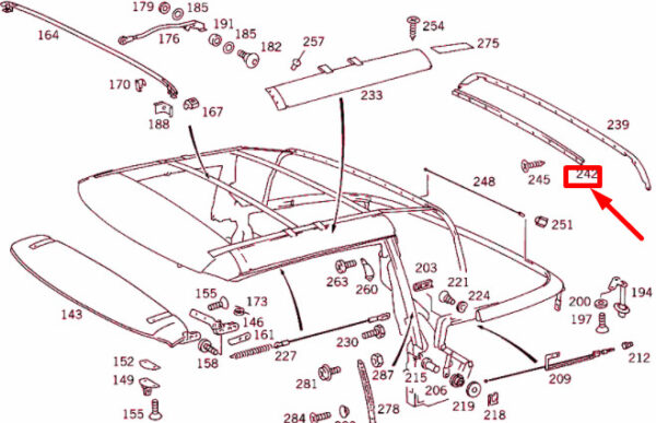 A1297740261 - NEW MERCEDES-BENZ SL R129 REAR BOW DAMPER A1297740261 ORIGINAL