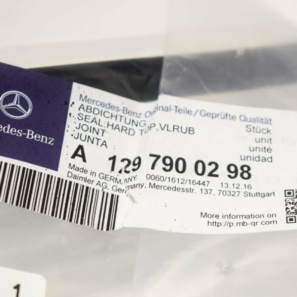 A1297900298 - NEW MERCEDES BENZ SL R129 FRONT HARD TOP SEAL A1297900298 OEM