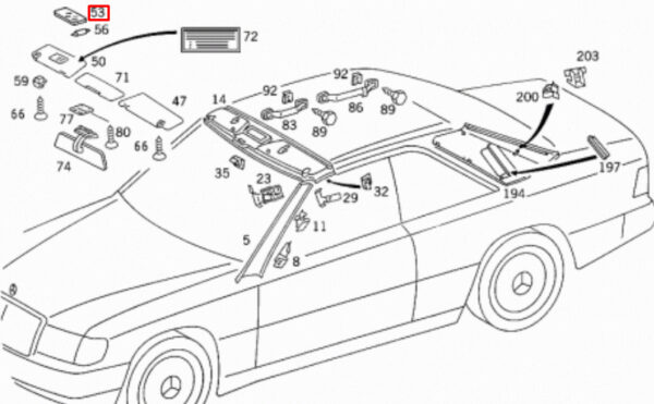 A12981023178F30 - MERCEDES-BENZ SL R129 SUN VISOR INSIDE MIRROR A12981023178F30 NEW GENUINE