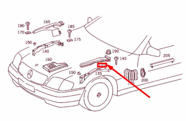 A1298203178 - NEW MERCEDES-BENZ SL R129 LEFT ENGINE BAY COVER A1298203178 ORIGINAL