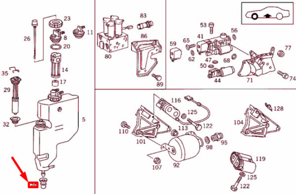 A1299971681 - NEW MERCEDES-BENZ SL R129 UNDER OIL TANK GROMMET A1299971681 ORIGINAL