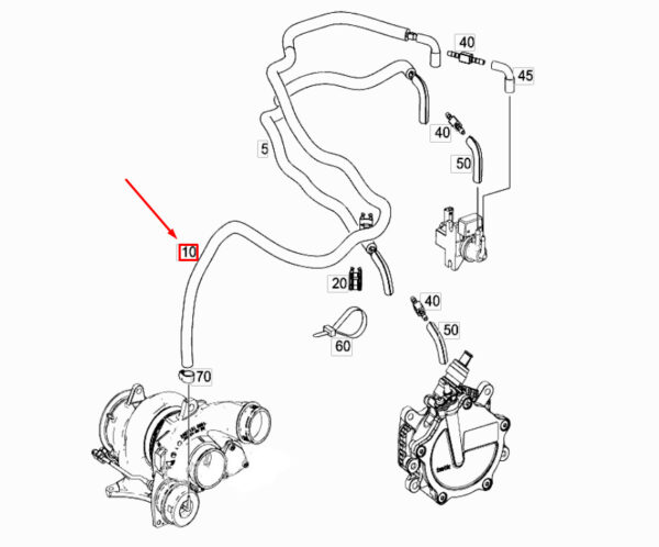 A1331400000 - NEW MERCEDES-BENZ A W176 VACUUM PUMP VACUUM LINE A1331400000 ORIGINAL