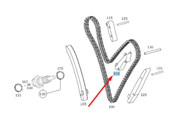 A1370520516 - NEW MERCEDES-BENZ S W220 UPPER LEFT CHAIN RAIL A1370520516 GENUINE