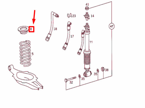 A1403250284 - NEW MERCEDES-BENZ S W140 REAR COIL SPRING SHIM A1403250284 ORIGINAL