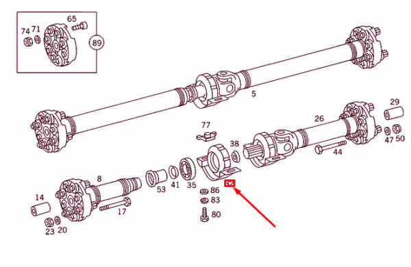 A1404100781 - Mercedes-Benz S W140 Propeller Shaft Rubber Bearing A1404100781 NEW GENUINE