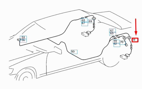 A1404405934 - NEW MERCEDES-BENZ SL R129 DAMPING MODULES WIRING HARNESS A1404405934 ORIGINAL