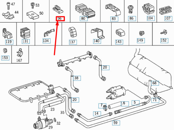 A1404760636 - NEW MERCEDES-BENZ S W140 FUEL LINE BRACKET A1404760636 ORIGINAL