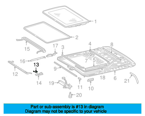 A1407820335 - Mercedes-Benz A-Class W168 Sunroof Deflector Hinge A1407820335