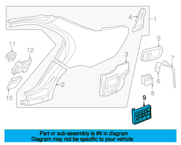 A1408300042 - Mercedes-Benz A-Class W168 Rear Side Panel Ventilation Grille