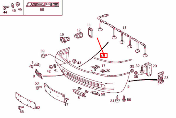 A1408851474 - New MERCEDES-BENZ S W140 Front Bumper Panelling Fender Skirt A1408851474
