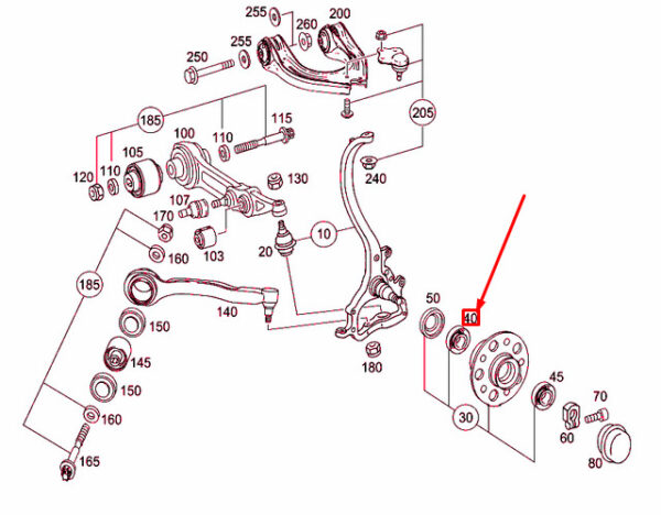 A1409810305 - NEW MB E W211 FRONT WHEEL HUB INSIDE TAPERED ROLLER BEARING A1409810305 ORIGINAL
