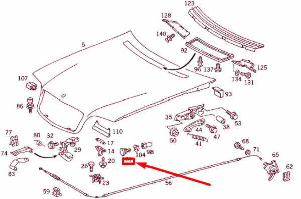 A1409880311 - New MERCEDES-BENZ S W140 Engine Hood Stop Buffer A1409880311