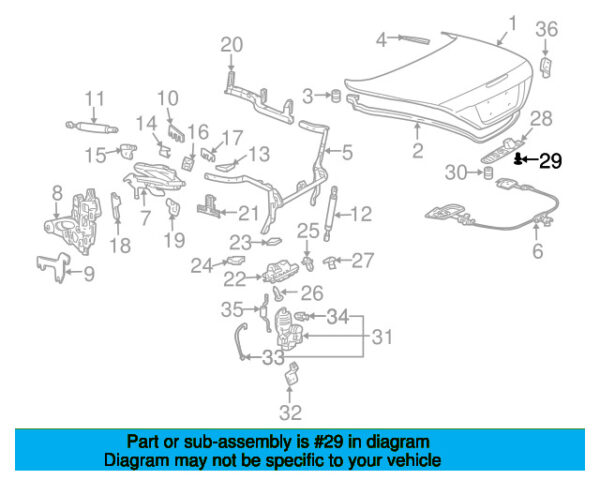 A14099005929C75 - Mercedes-Benz A-Class W168 trunk lid handle clip A14099005929C75