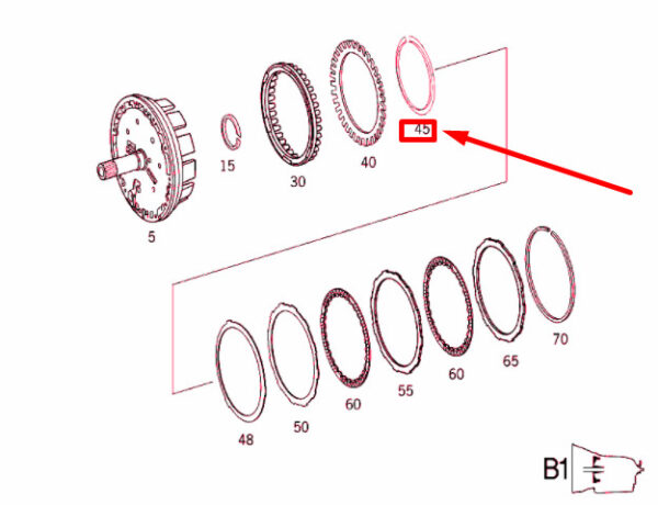 A1409945135 - NEW MB S W220 TRANSMISSION LAMINATED BRAKE B1 SNAP RING A1409945135 ORIGINAL