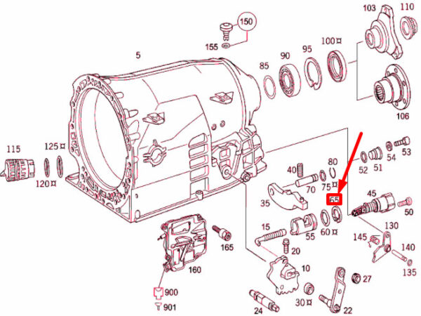 A1409945535 - NEW MB SL R129 TRANSMISSION HOUSING HOLDERING A1409945535 ORIGINAL