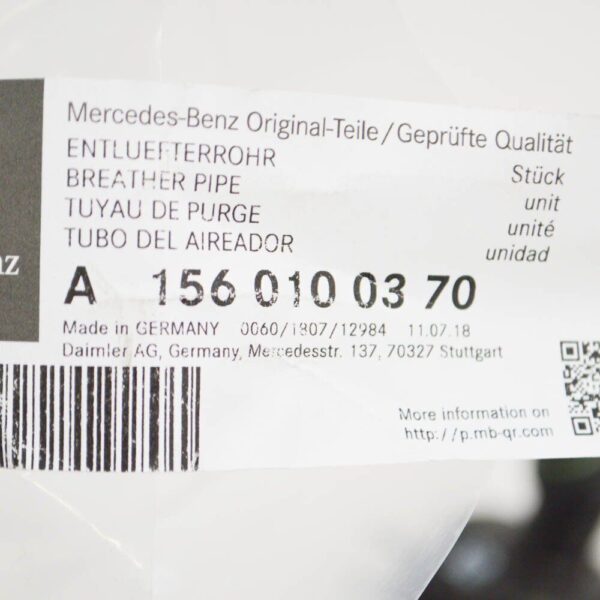 A1560100370 - MERCEDES-BENZ ML W164 Breather Pipe A1560100370 NEW GENUINE