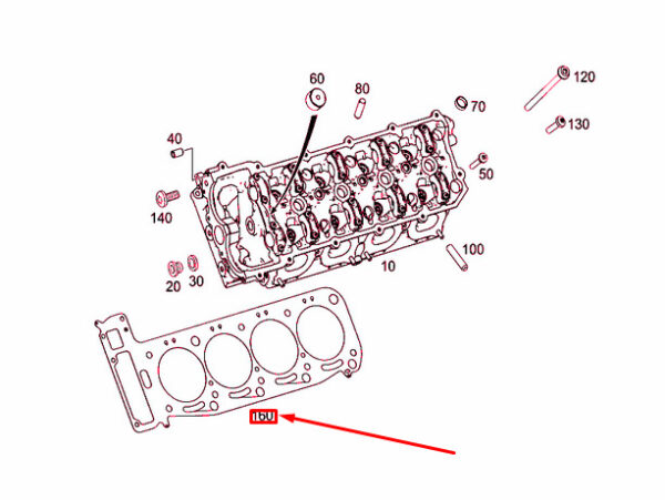 A1560160420 - NEW MERCEDES-BENZ SLS AMG C197 CYLINDER HEAD LEFT GASKET A1560160420 ORIGINAL