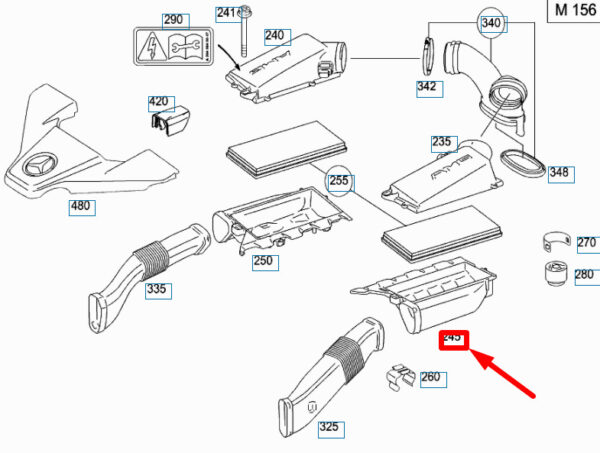 A1560920303 - NEW MERCEDES-BENZ S W221 AMG BOTTOM LEFT AIR FILTER HOUSING A1560920303 ORIGINAL