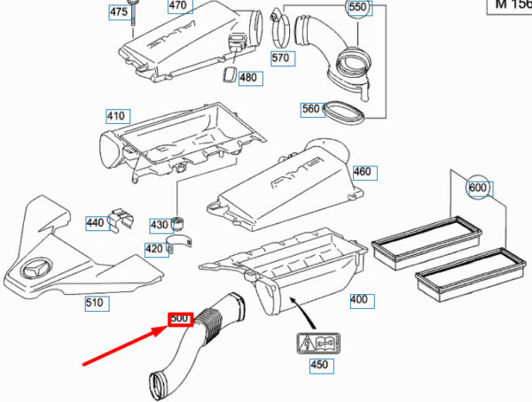 A1560940782 - NEW MERCEDES-BENZ ML W164 AMG LEFT AIR PANTS A1560940782 GENUINE