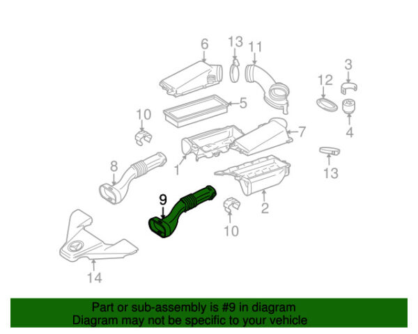A1560941982 - NEW MERCEDES-BENZ CLK-CLASS FRONT LEFT ENGINE AIR INLET HOSE A1560941982