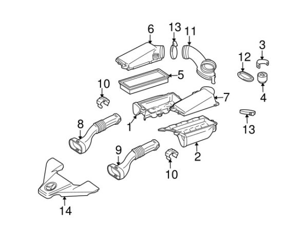A1560941982 - NEW MERCEDES-BENZ CLK-CLASS FRONT LEFT ENGINE AIR INLET HOSE A1560941982
