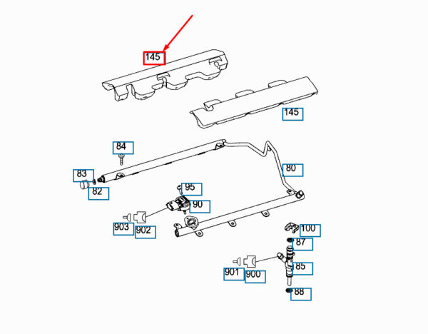 A1562260285 - NEW MB ML W164 AMG RIGHT FUEL DISTRIBUTOR DAMPING WEDGE A1562260285 OEM
