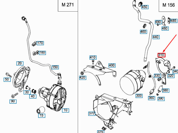 A1562301340 - NEW MERCEDES-BENZ C W204 AMG AIR PUMP BRACKET A1562301340 OEM