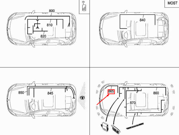A1565400607 - NEW MERCEDES-BENZ A W176 FRONT PARKTRONIC SYSTEM HARNESS A1565400607