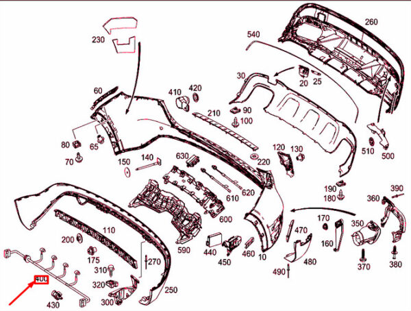 A1565401902 - NEW MB GLA X156 REAR BUMPER PARKTRONIC SYSTEM WIRING A1565401902 ORIGINAL