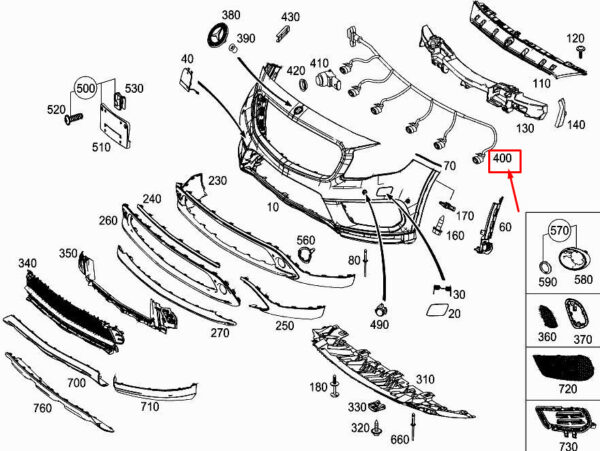 A1565401908 - New MERCEDES-BENZ GLA X156 Front Parking Aid Wiring Harness A1565401908