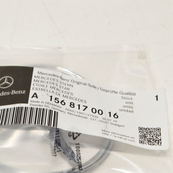 A1568170016 - NEW MERCEDES-BENZ GLA X156 REAR TRUNK STAR LOGO EMBLEM A1568170016