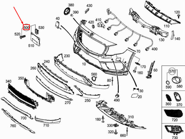 A1568801344 - NEW MERCEDES-BENZ GLA X156 FRONT BUMPER LICENSE PLATE HOLDER A1568801344
