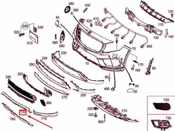 A1568852325 - NEW MERCEDES-BENZ GLA X156 FRONT BUMPER BOOTOM TRIM A1568852325 OEM