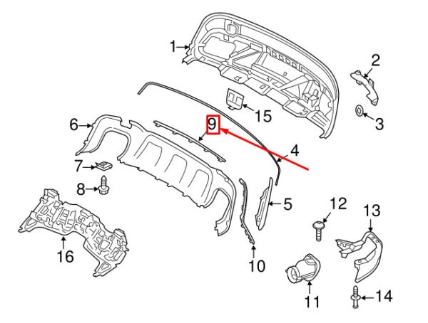 A1568856401 - NEW MERCEDES-BENZ GLA X156 AMG REAR BUMPER LOWER MOLDING A1568856401 ORIGINAL