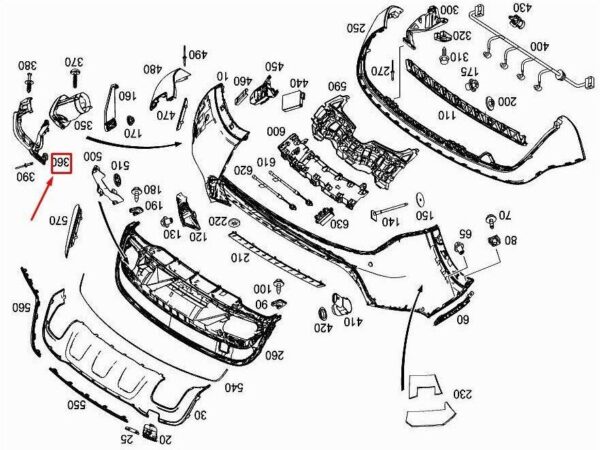 A1568856901 - NEW MERCEDES-BENZ GLA X156 REAR LEFT BUMPER BRACKET A1568856901