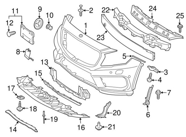 A15688595009999 - Mercedes-Benz GLA-Class X156 Front Towel Cap A15688595009999