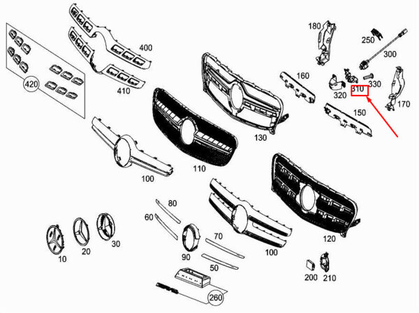 A1568883800 - NEW MERCEDES-BENZ GLA X156 CAMERA MOUNT FRONT BUMPER A1568883800