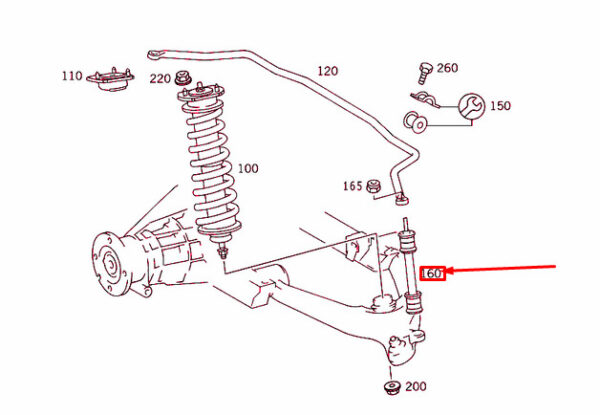 A1633200032 - NEW MERCEDES-BENZ ML W163 REAR TORSION BAR CONTROL ARM LINK A1633200032 ORIGINAL