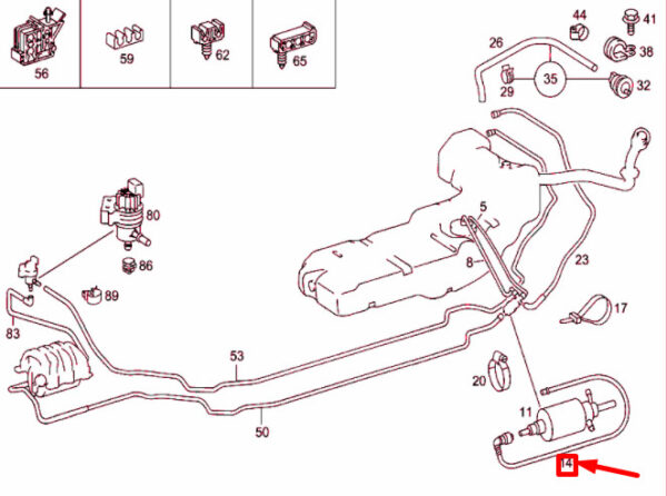 A1634703764 - NEW MERCEDES-BENZ ML W163 FUEL LINE A1634703764 ORIGINAL